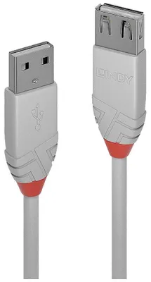 Obrázok produktu pre Lindy 36713, 2 m, USB A, USB A, USB 2.0, 0,48 Gbit/s, Šedá