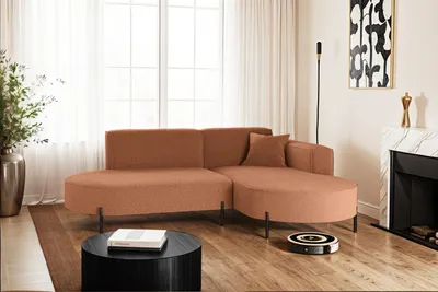 Produktbild von Kaiser Möbel Ecksofa, Sofa L-Form Designer Modena Rein stoff Quelle Kupfer Rechts