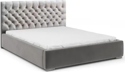 Produktbild von FEDVE Polsterbett Doppelbett Pilton Bett Bettkästen Matratze H3 120x200cm Grau (Magic Velvet 2240)