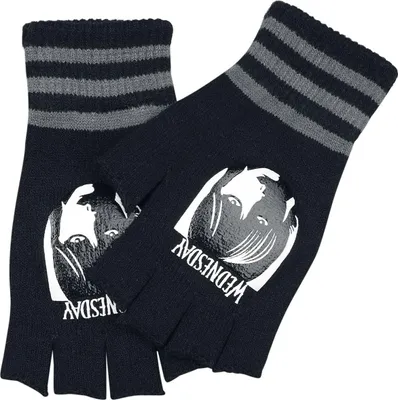 Produktbild von Wednesday Kurzfingerhandschuhe Damen Wednesday - Logo schwarz/grau Standard