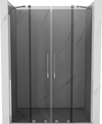 Produktbild von Mexen Velar Duo Schiebeduschtür 160 cm, Graphit, Chrom - 871-160-000-42-01