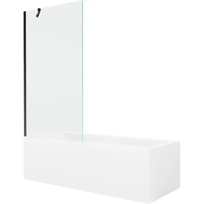 Obrázek produktu pro Mexen Cubik obdélníková vana 160 x 70 cm s pláštěm 1-křídlovou zástěnou 90 cm, Průhledné, Černá - 550316070X9509000070
