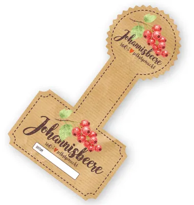 Produktbild von Itenga 50 x Kombi Marmeladenetikett für Deckel und Glas - Johannisbeere