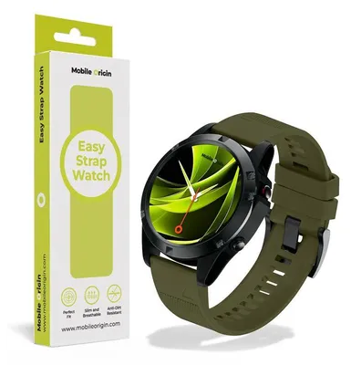 Productafbeelding van Mobile Origin MO-ES22-DGRN, Bandje, Smartwatch, Donkergroen, Garmin, 22mm, compatibel met: Garmin Approach S60, Garmin Approach S62, Garmin Descent G1, Garmin D2 Delta, Garmin D2..., Siliconen