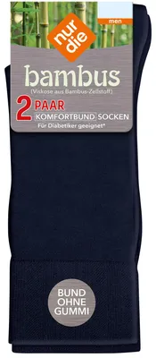 Productafbeelding van Alleen de 2-pack bamboe comfort sokken voor heren, zachte comfortboord, bamboe sokken