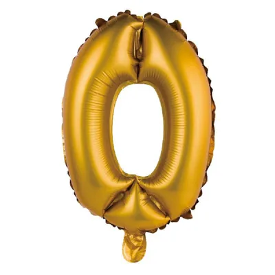 Produktbild von Aufblasbarer Ballon Ziffer '0' gold, 35 cm