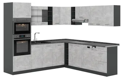 Obrázok produktu pre Rohová kuchyňa Vicco R-Line betón/antracitová 247 x 237 cm, AP Antracit, Model 54124