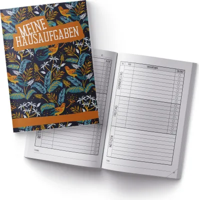 Produktbild von itenga Hausaufgabenheft Vögel (Motiv 4) DIN A5, 96 Seiten