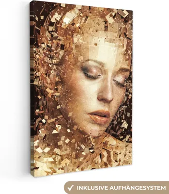 Zdjęcie produktu dla MuchoWow® - Obraz na płótnie - Kobieta - Abstrakcja - sztuka, fototapeta, dekoracja ścienna, obrazy do salonu, 20x30cm