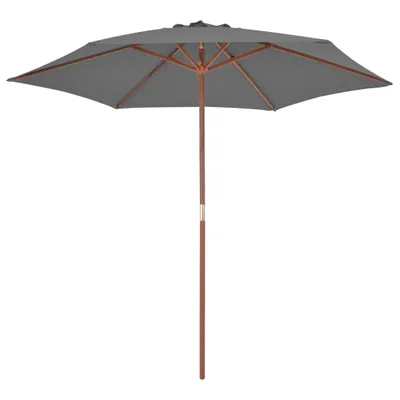 Image de vidaXL Parasol avec mât en bois 270 cm Anthracite