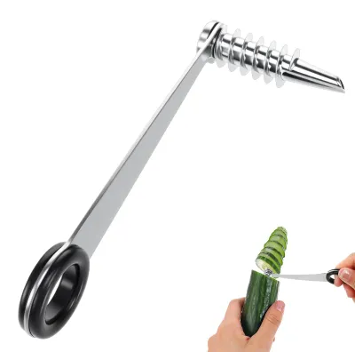 Produktbild von Edelstahl Spiralschneider Kartoffel, Gemüsespiralschneider für kreative Verarbeitung von Obst und Gemüse, auch für Gurken und Karotten
