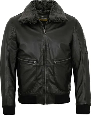 Produktbild von Redpoint - Herren Lederjacke Fellkragen Lammnappa schwarz : 60
