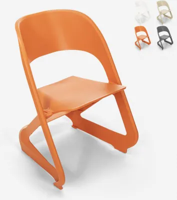 Produktbild von Stapelbarer Stuhl aus Kunststoff Design Bars Partys und öffentliche Veranstaltungen Nest - Orange