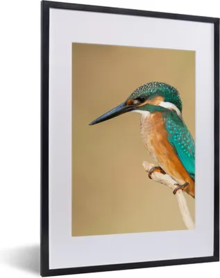 Produktbild von MuchoWow® Gerahmtes Poster Eisvogel - Tiere - Vogel 30x40 cm - Poster mit Schwarzem Bilderrahmen Wandposter Rahmen Foto Bilder - Wandposter Schlafzimmer