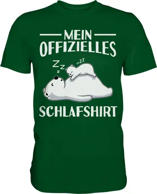 Produktbild von Offizielles Schlafshirt Nachthemd Schlafanzug Pyjama Eisbären T-Shirt – Bottle Green / XL