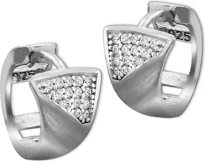 Produktbild von SilberDream Damen Ohrringe Elegance Zirkonia weiß Creolen 925 Silber D2SDO4307W