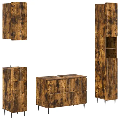 Immagine prodotto di vidaXL Set di 4 mobili da bagno ZWOLLE, finitura rovere fumé