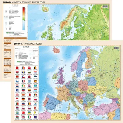 Image de Sous-main - Carte politique et physique de l'Europe
