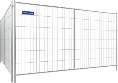 Produktbild von Schake Mobilzaun Profi Master Element mit eingeschweißtem Holm, mit Haken und Ösen 3,5x2m