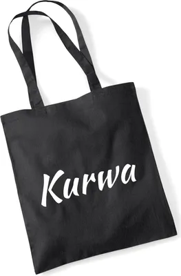 Produktbild von Huuraa Jutebeutel Kurwa Polnisch 10 Liter Black Baumwolle Tasche Geschenkidee