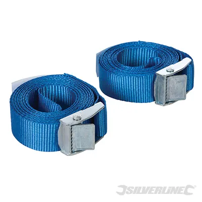 Obrázek produktu pro Silverline 449682 Vázací popruhy s přezkou, 2,5 m x 25 mm, 2 ks