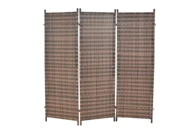 Produktbild von Merxx Paravent cognac 183 x 183 cm - Stahl/Kunststoffgeflecht