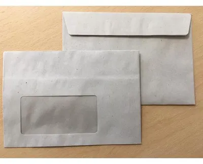 Produktbild von Kaenguruh C6 Briefumschlag, recycling grau 75g, mit Haftklebung Abdeckstreifen, mit Fenster
