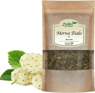 Zdjęcie produktu dla Morwa Biała Liść Zioła Naturalna Ziółko OPAKOWANIE 100 g SYPKA