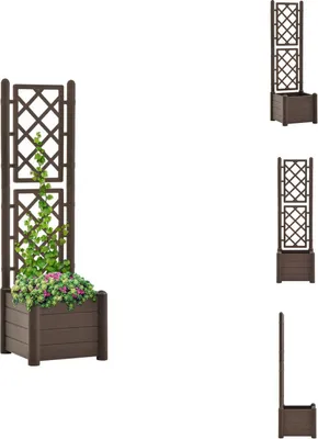 Zdjęcie produktu dla vidaXL Donica z kratką 43x43x142 cm PP Mocha - Donice i doniczki