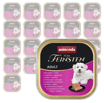 Zdjęcie produktu dla Animonda Vom Feinsten Mokra Karma Dla Psa 22x150g Z Indykiem I Jagnięciną