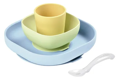Produktbild von Beaba Geschirrset aus Silikon (4 St) - gelb; 913436