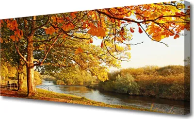 Produktbild von Tulup Leinwand-Bilder 125x50 Wandbild Canvas Kunstdruck Baum See Natur
