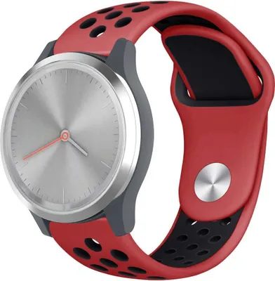 Produktbild von Strap-it Garmin Vivomove 3s - 39mm Sportarmband - Rot/Schwarz