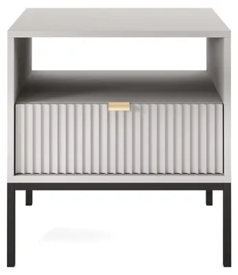 Nachtkastje VELLORE, grau, 54x56x39 cm, mit Schublade