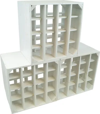 Produktbild von 3er set Weinregal weiß 16er  40cmx40x27cm Obstkiste Weinkiste Weinhalter