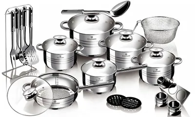 Produktbild von BLAUMANN Edelstahl-Kochgeschirr-Set 27-teilig Jumbo Gourmet Line BL-3134