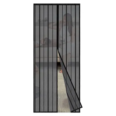 Produktbild von Sekey Fliegengitter Balkontür mit Magnet Tür Insektenschutz Moskitonetz ohne Bohren Schwarz 85x195 cm