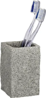 Produktbild von WENKO Zahnputz Becher Granit Zahnpasta Zahnbürsten Halter Zähne putzen Bad WC