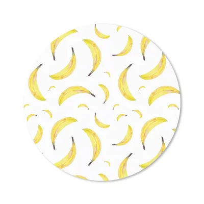 Produktbild von MuchoWow® Mauspad Mousepad Bananen - Weiß - Schablonen 30x30 cm - Mousepads - Maus Mat - Pad - Mausunterlage - Tischunterlage - Schreibtischmatten