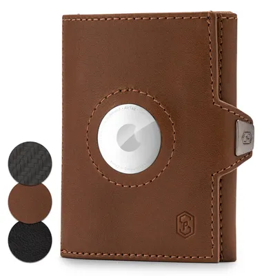 Image de Slimpuro Porte Carte Airtag Apple, Portefeuille Homme Cuir avec Blocage RFID, Porte Carte Bancaire Sécurisé avec Compartiment, Etui Anti RFID, Portefeuilles et Porte-cartes, Porte Monnaie Homme Femme