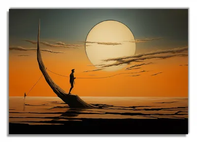 Produktbild von Wallario selbstklebendes Poster - Einsam im Sonneruntergang, Größe: 70 x 100 cm