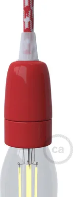 Image de Kit de douille E14 Creative-Cables en porcelaine - Rouge