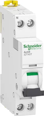 Immagine prodotto di Acti9 iDT40T - Interruttore modulare - 1P+N - 32A - Curva C - 4500A/6kA - SCHNEIDER ELECTRIC - A9P22632