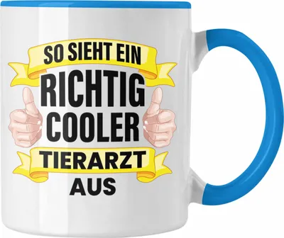 Produktbild von Trendation - Tierarzt Geschenk Tasse Geschenkidee für Tierärzte Spruch Becher Kaffeetasse Veterinär Pferdearzt Tiermedizin (Blau)