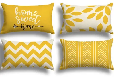 Obrázok produktu pre Poťahy na vankúše 30x50 cm, zloženie: zmes lnu, farba: žltá, sada 4 kusov