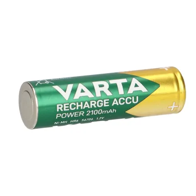 A single Varta rechargeable battery is shown against a white background.