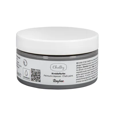 Produktbild von Rayher Chalky Kreidefarbe, dunkelgrau, 100 ml, für Shabby-Chic, Vintage, Landhaus-Stil