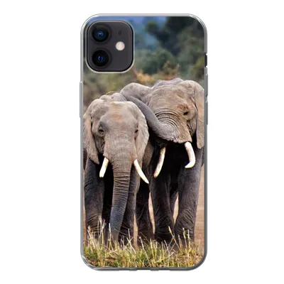 Produktbild von MuchoWow® Handyhülle Schutzhülle Hülle für iPhone 12 mini Elefant - Tiere - Bäume - Natur Silikon Softcase Handy Hülle - Bild