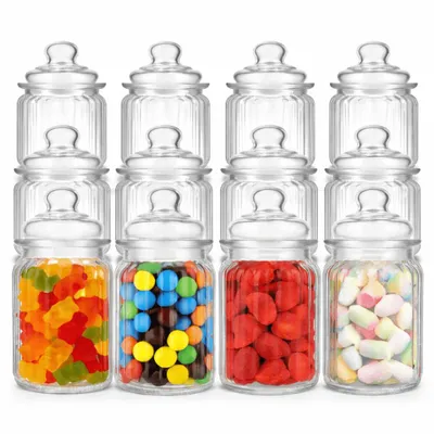 Produktbild von 12 Luftdichte Vorratsdosen mit Deckel Bonboniere Bonbongläser Vorratsgläser Glas