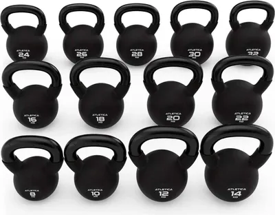 Produktbild von ATLETICA Kettlebell full Set | 8 kg bis 32 kg | Das volle Spektrum | hochwertiger Look & Feel